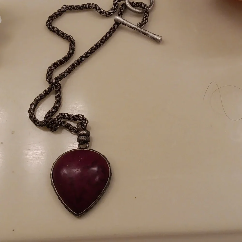 Lucky Bordeaux Teardrop Heart Pendant Necklace - Women Jewelry,Boho - Picture 1 of 7